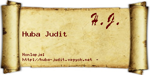 Huba Judit névjegykártya